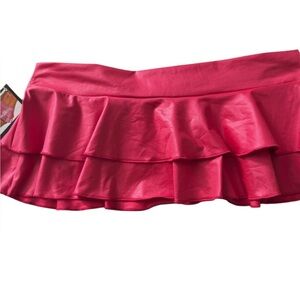 Double layer ruffled skirt NWT hot pink